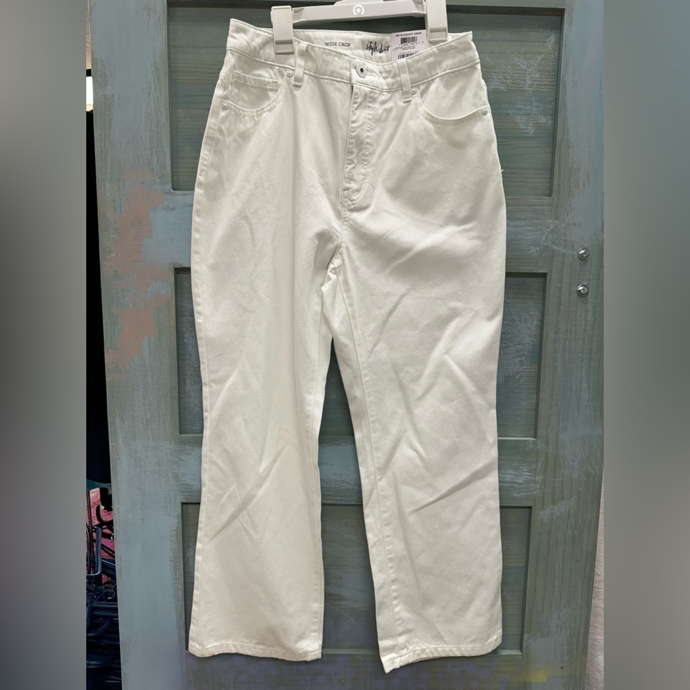 Style & Co White Slouchy Crop High Rise Jeans